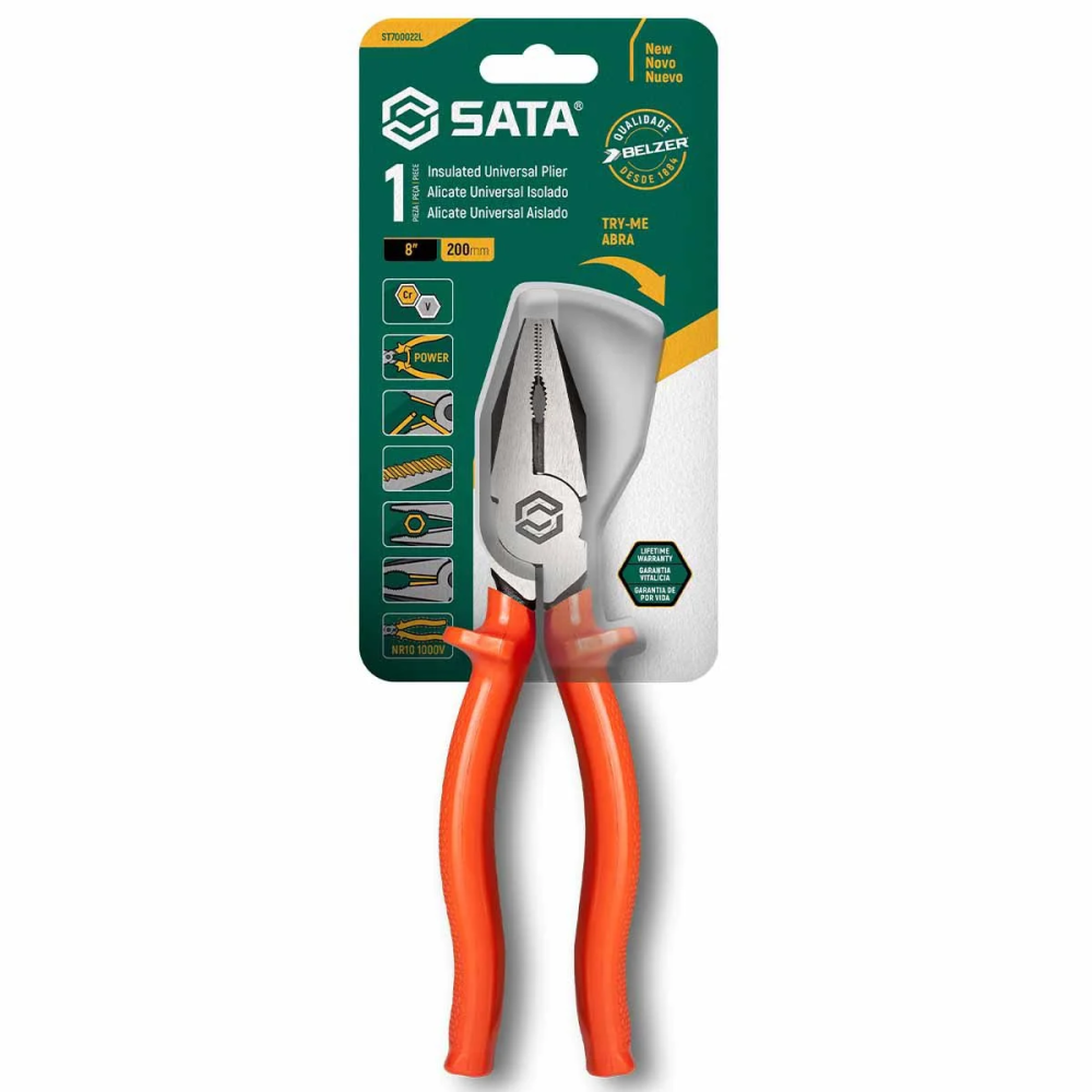 Alicate Universal Isolado SATA 8” (200 mm)