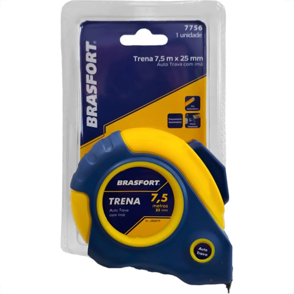 Trena Brasfort 5m x 25mm Auto Trava com Ímã