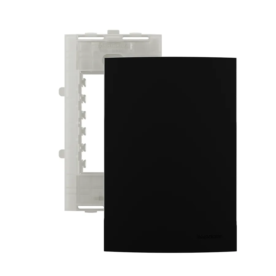 Placa cega + suporte 4x2" - Sleek Ebony