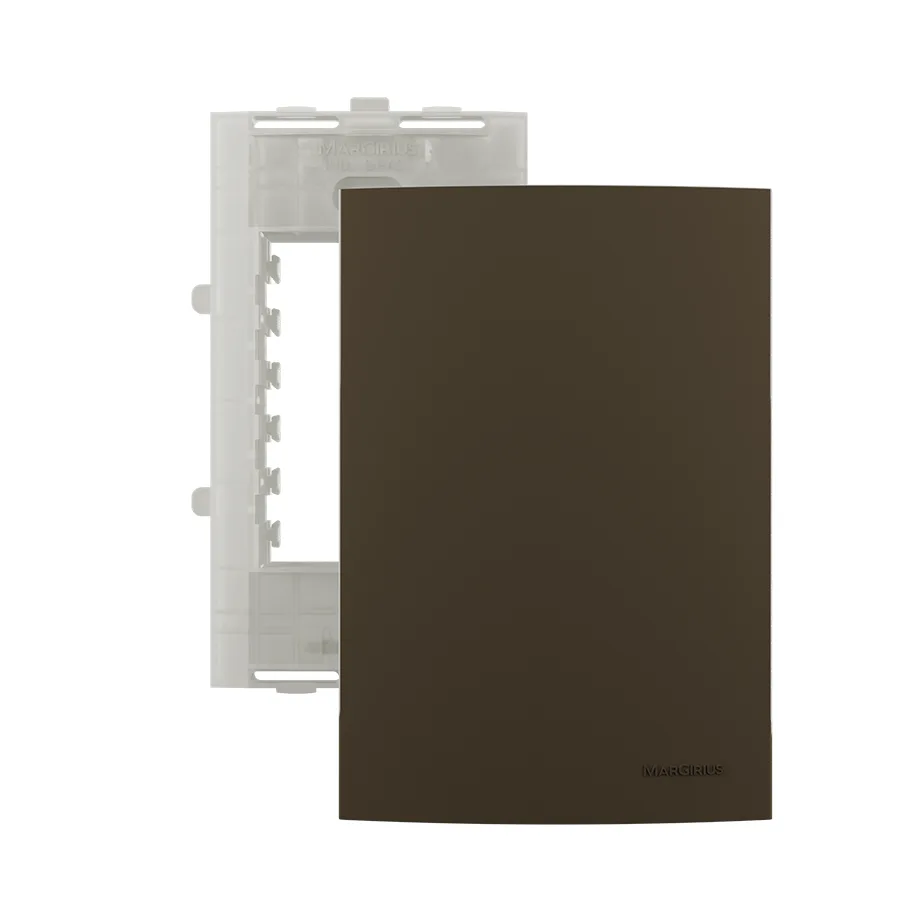 Placa cega + suporte 4x2" - Sleek Marrom