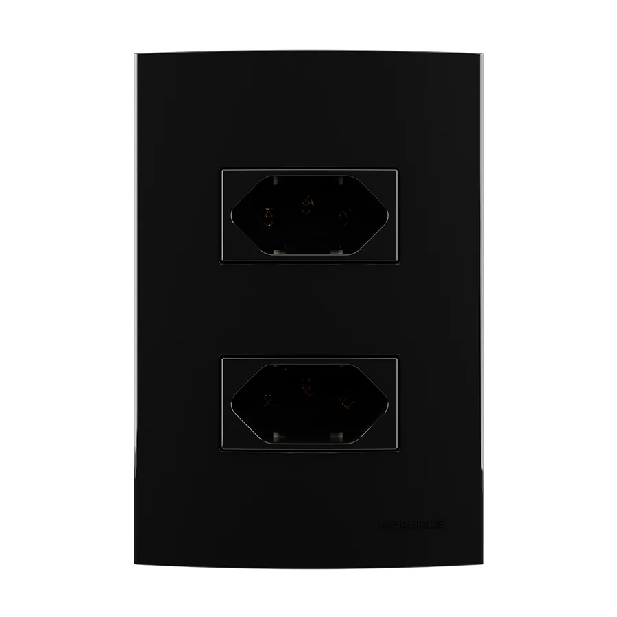 2 tomadas 2P+T separadas 10A 250V~ - Sleek Ebony 21584