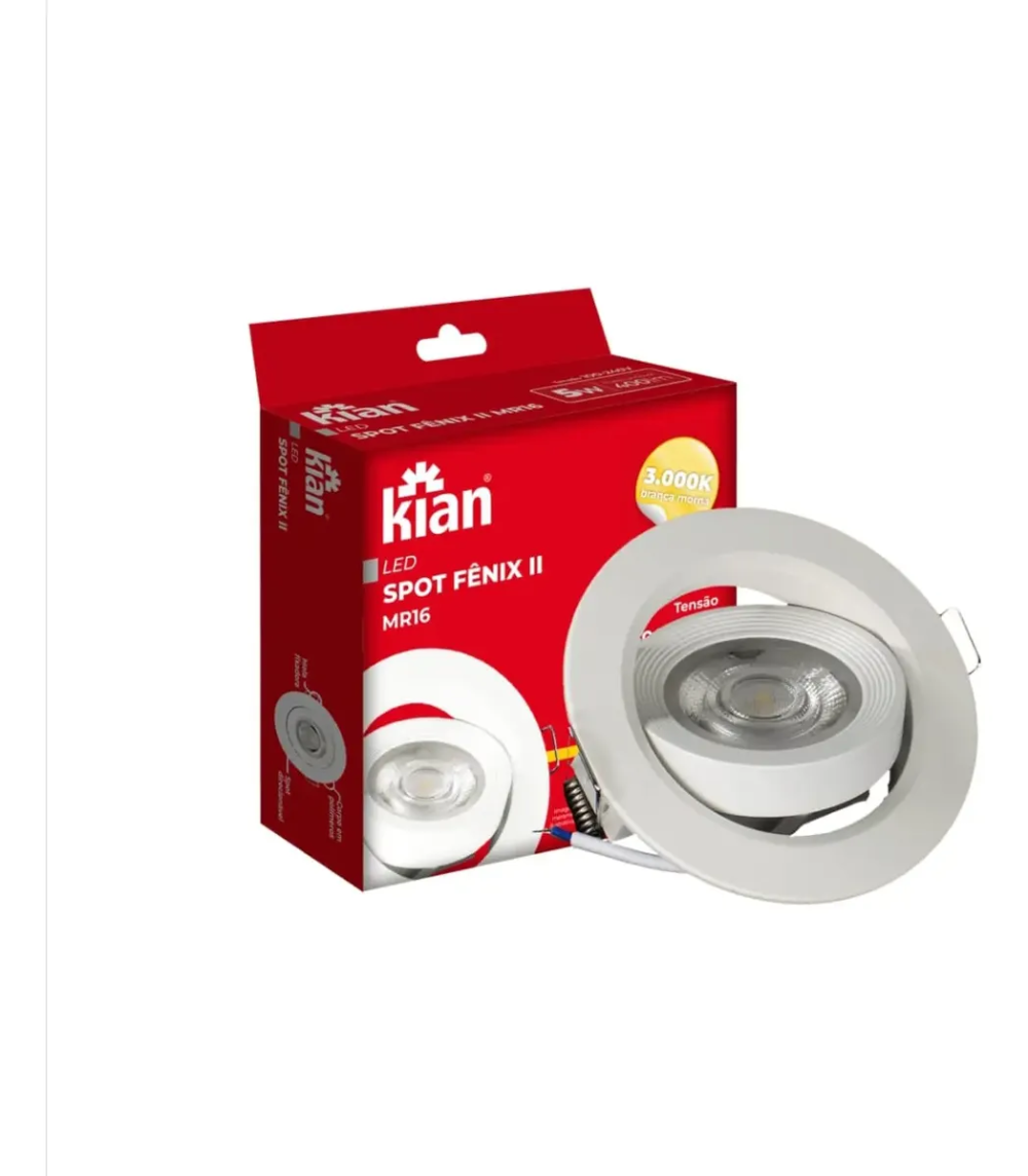 Spot Embutir Led Bivolt Redondo 4000k Branco Neutro 9cm 5w