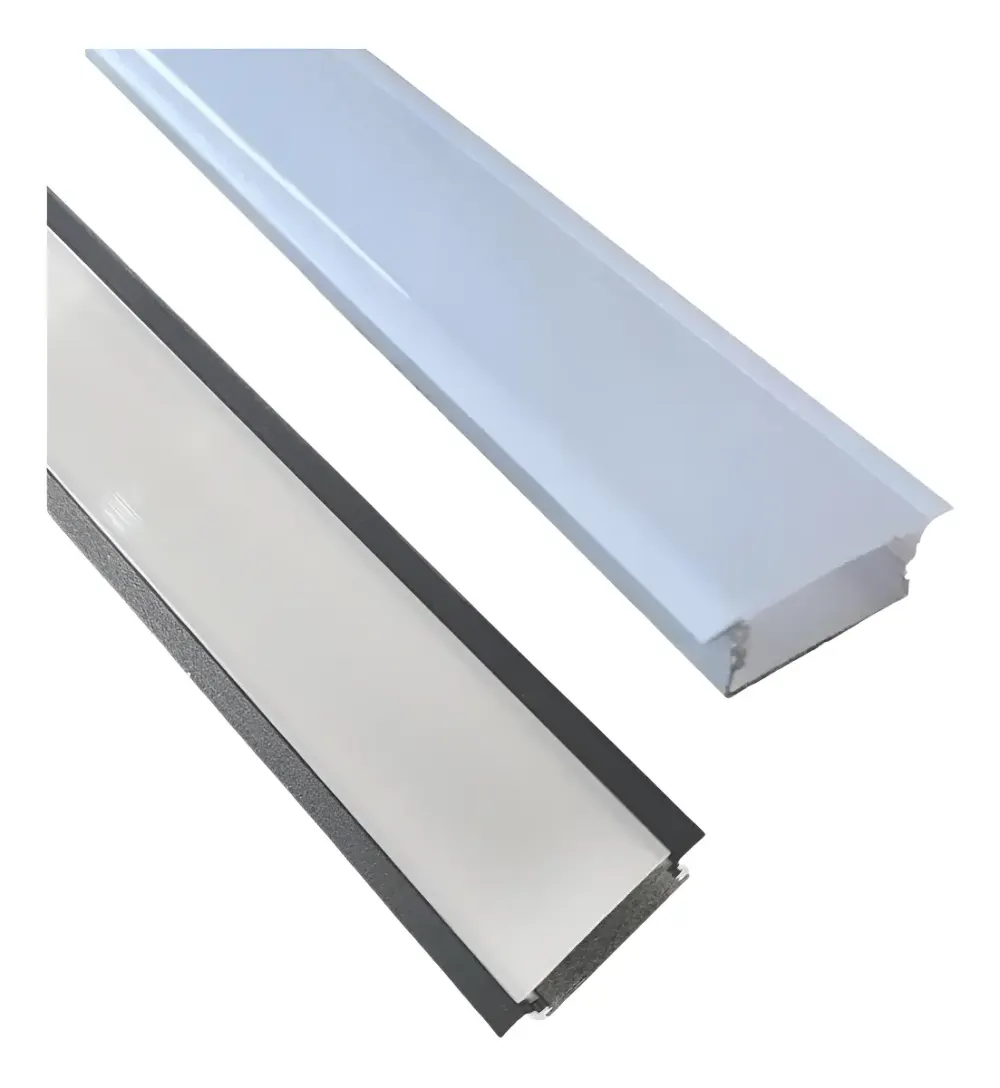 Perfil led embutir 24x7mm e sobrepor 17x7mm em aluminio