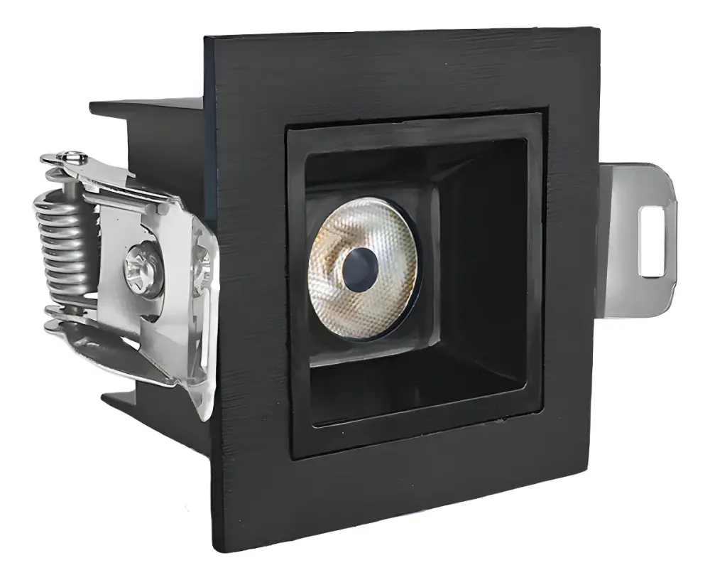Mini Spot Dowlight Quadrado Led 3000k Embutido Preto